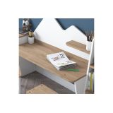 Mesa de Escritorio Infantil para Niños, Color Nogal y Blanco, 180x45x93.5 cm