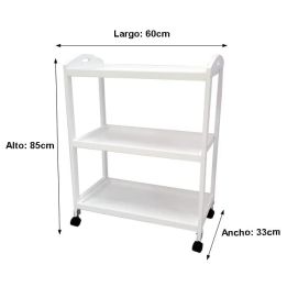 Camarera, Carro de Servicio con Ruedas Color Blanco 60x33x85 - ¡Perfecto para Tu Casa o Negocio!