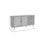 Buffet de Ratán Negro Natural con 3 Cajones y 2 Puertas