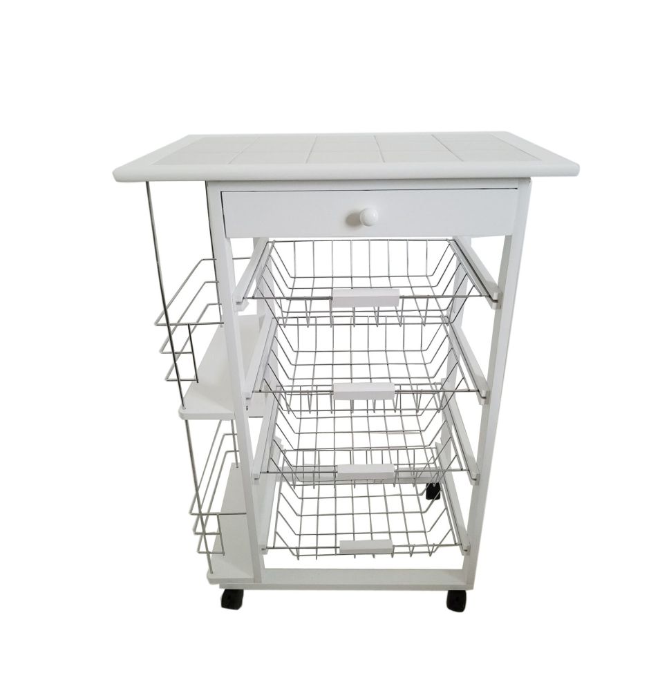 Carro Verdulero de cocina Oporto 5 Blanco Carro Verdulero de cocina Oporto 5 Blanco