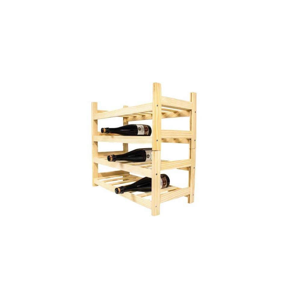 Botellero de madera apilable 24 botellas Botellero de madera apilable 24 botellas