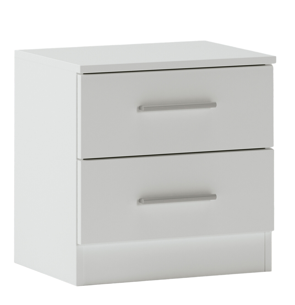 Mesita de Noche Color Blanco y 2 Amplios Cajones Estilo Nórdico 43,5x43,2x33,5 cm Mesita de Noche Color Blanco y 2 Amplios Cajones Estilo Nórdico 43,5x43,2x33,5 cm