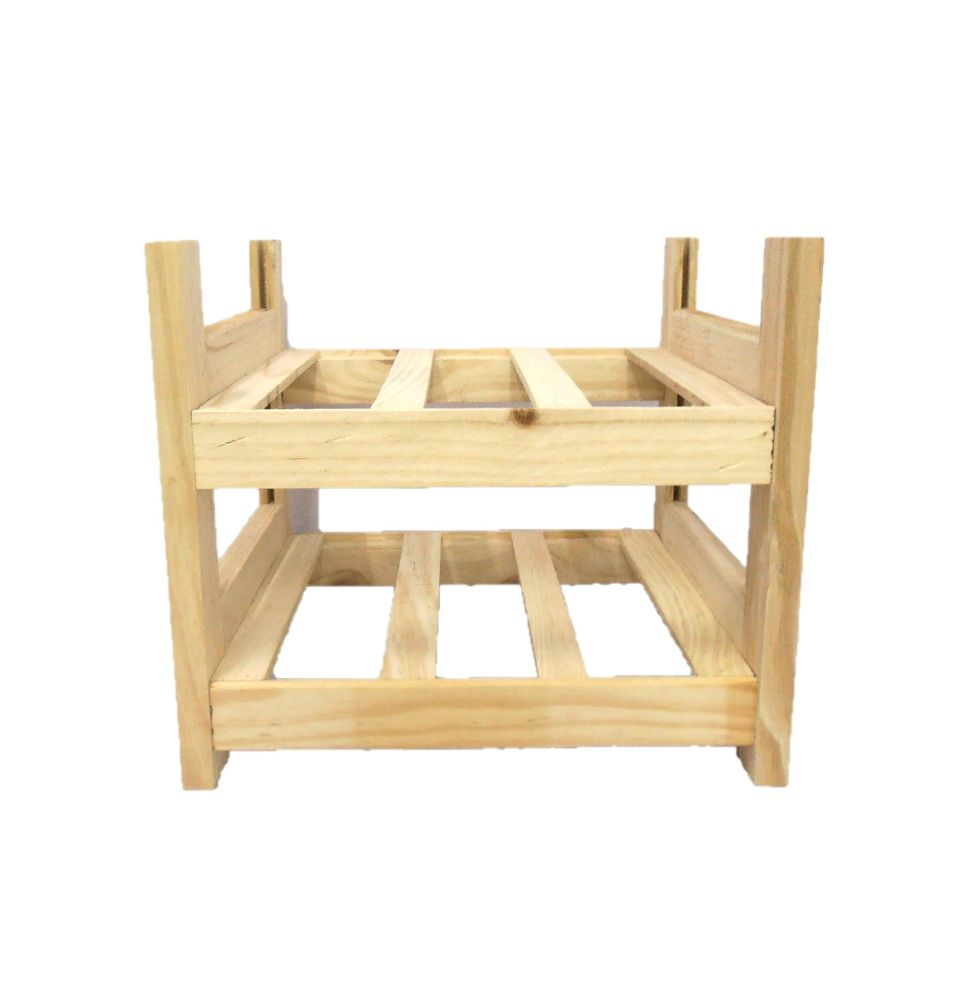 Botellero de Madera de Pino en Color Natural para 6 Botellas y con 2 Niveles de Altura. Botellero de Madera de Pino en Color Natural para 6 Botellas y con 2 Niveles de Altura.