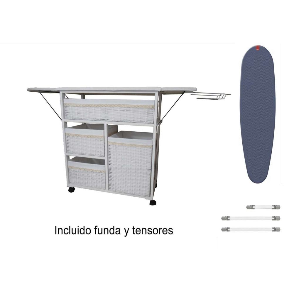 Mueble de Plancha Lisboa blanco + funda y tensores Mueble de Plancha Lisboa blanco + funda y tensores