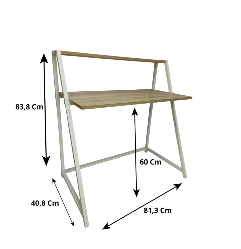 SALDO - Mesa auxiliar - infantil estructura metalica y madera color cambria 83x81x40 SALDO - Mesa auxiliar - infantil estructura metalica y madera color cambria 83x81x40