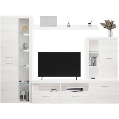 Mueble de Salón Moderno con Leds,Acabado en Andersen Pino