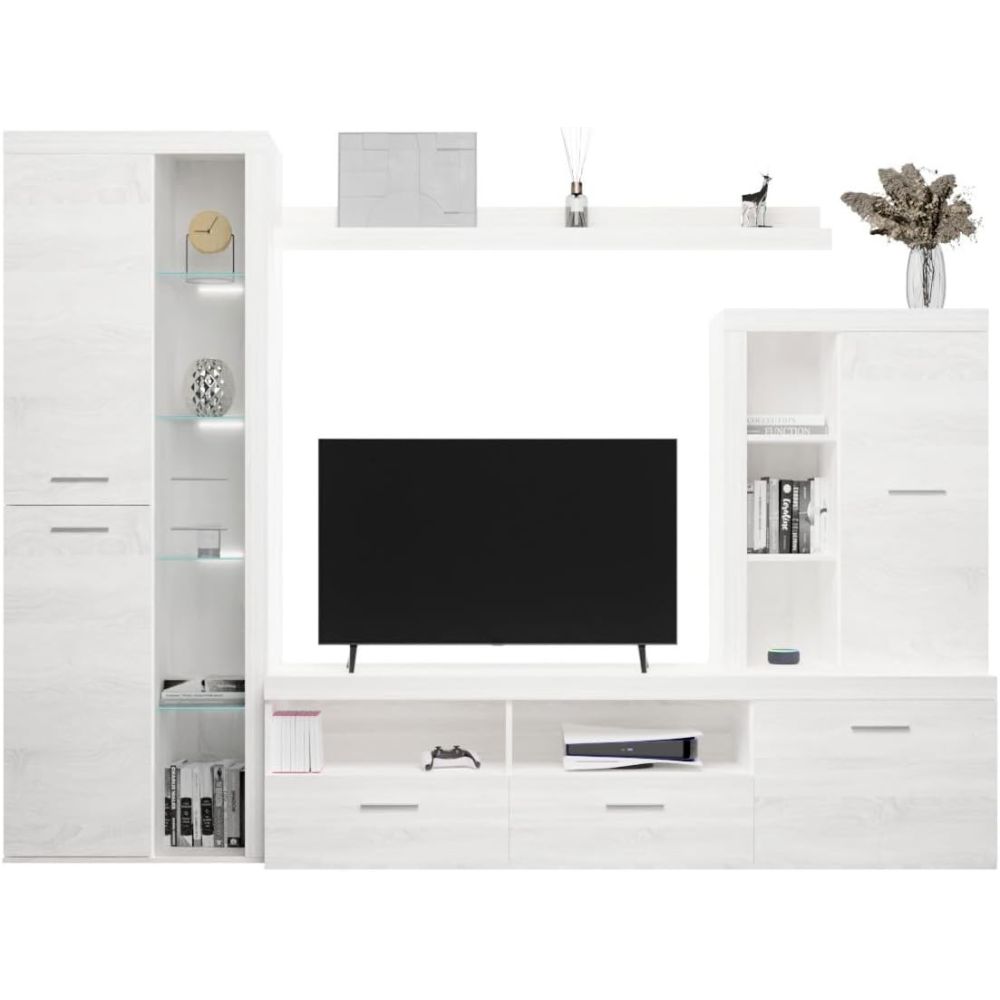Mueble de Salón Moderno con Leds,Acabado en Andersen Pino