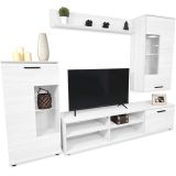 Mueble de Salón Moderno con Leds, Acabado en Andersen, 38 cm (Fon), 229x200 cm