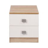 Conjunto dormitorio de Cabecero + 2 mesitas de noche color cambrian y blanco.
