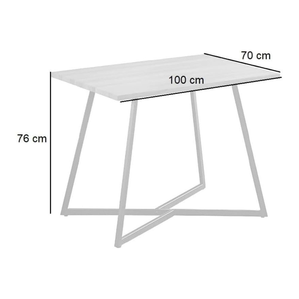 Conjunto Mesa y Sillas Comedor/Cocina: Mesa madera y Patas Metálicas En Negro (76x100x70 Cm) + 5 Sillas (80x40x55 Cm)