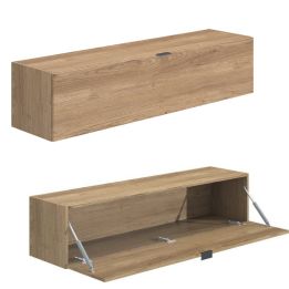 Meyvaser Mueble de salón y TV Conjunto muebles de salón apilable 235 Cm Ancho Color Madera y Blanco
