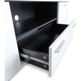 Meyvaser Mueble de salón y TV Composición para salón 200 Cm Color Blanco Gran Espacio Almacenamiento