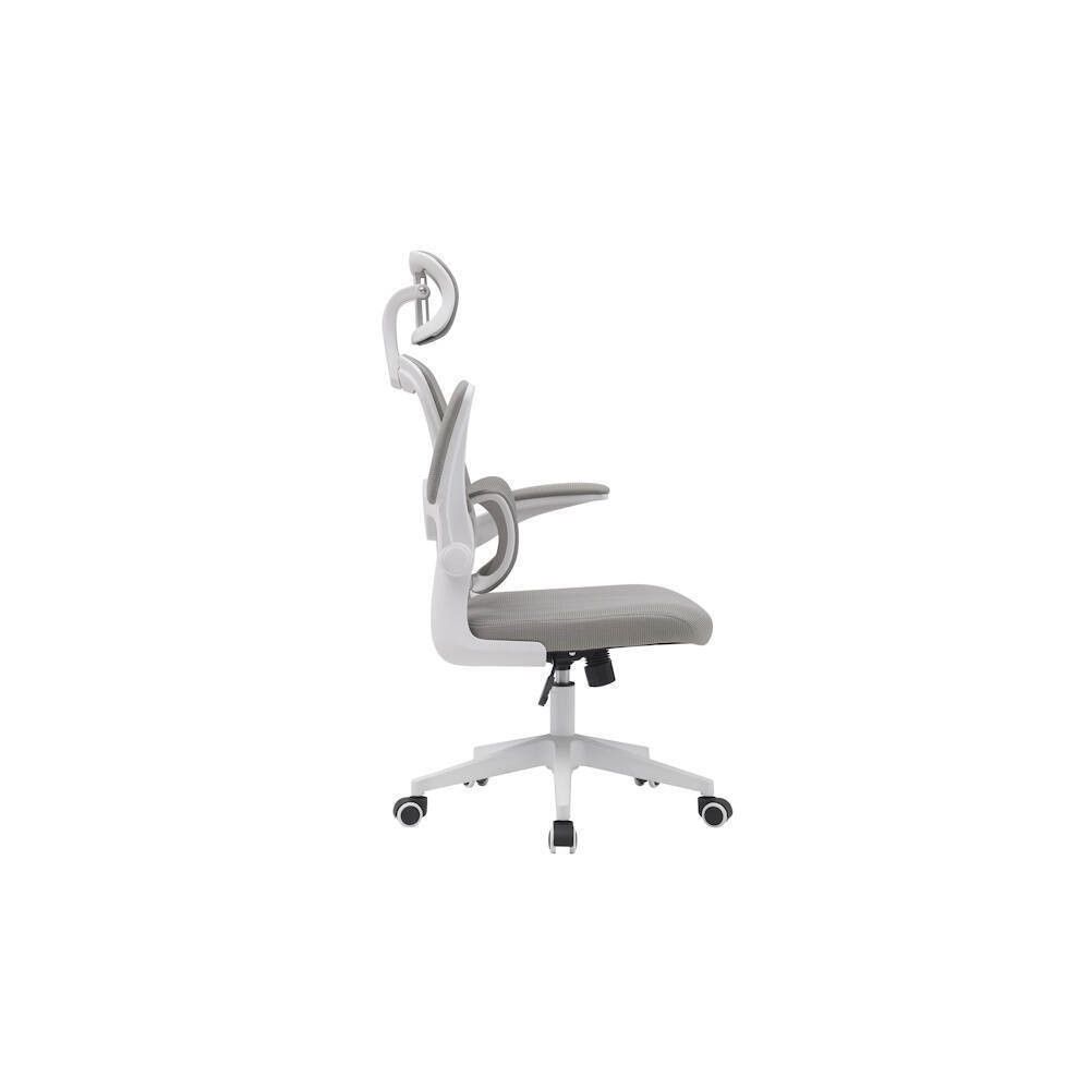 Silla de Oficina Ergonómica en Tejido 3D Gris con Reposacabezas Regulable y Refuerzo Lumbar - Medidas 65x55x114-124 cm
