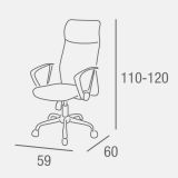 Silla de Oficina Ergonómica con Respaldo Alto en Símil Piel Negra, Regulable en Altura - Medidas 59x60x110-120 cm