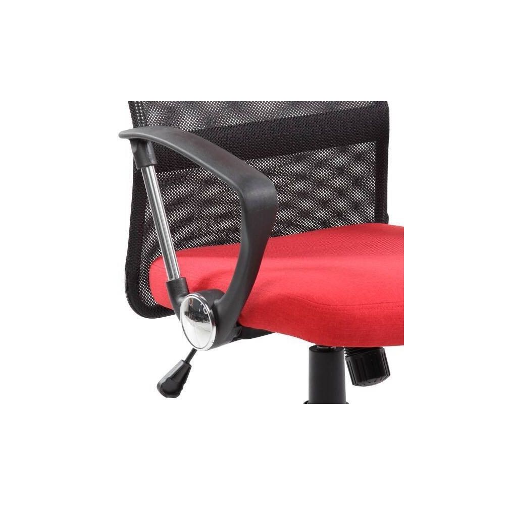 Silla de Oficina Ergonómica con Respaldo Alto en Símil Piel Negra y Roja, Regulable- Medidas 59x60x110-120 cm