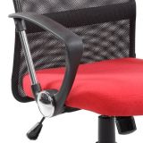 Silla de Oficina Ergonómica con Respaldo Alto en Símil Piel Negra y Roja, Regulable- Medidas 59x60x110-120 cm