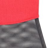 Silla de Oficina Ergonómica con Respaldo Alto en Símil Piel Negra y Roja, Regulable- Medidas 59x60x110-120 cm