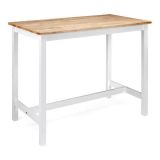 Mesa Alta de Madera Lacada en Blanco Mate con Tapa