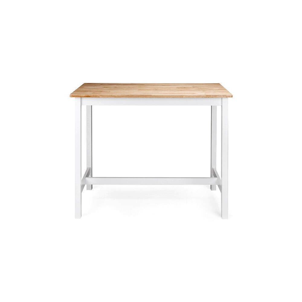 Mesa Alta de Madera Lacada en Blanco Mate con Tapa