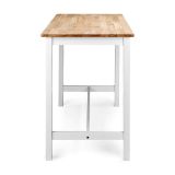 Mesa Alta de Madera Lacada en Blanco Mate con Tapa