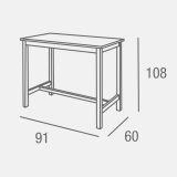Mesa Alta de Madera Lacada en Blanco Mate con Tapa