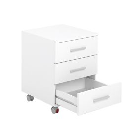 Cajoneras Para escritorio con ruedas 3 Cajones color blanco 58 x 45 x 44 Cm (alto x ancho x fondo)