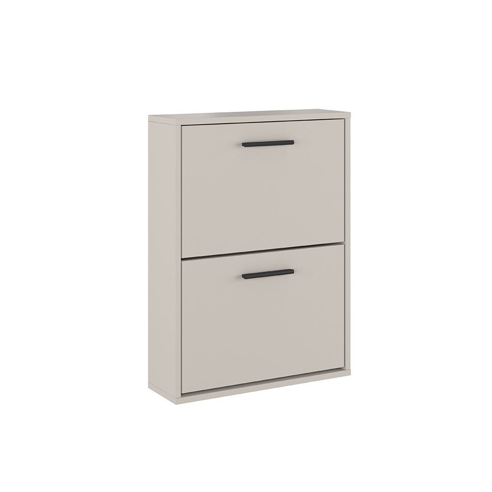 Meyvaser - Zapatero con 2 Puertas, Mueble para Zapatos Estrecho en Color Beige, Medidas: 73 cm (Al) x 54 cm (Anc) x 18 cm (Fon)